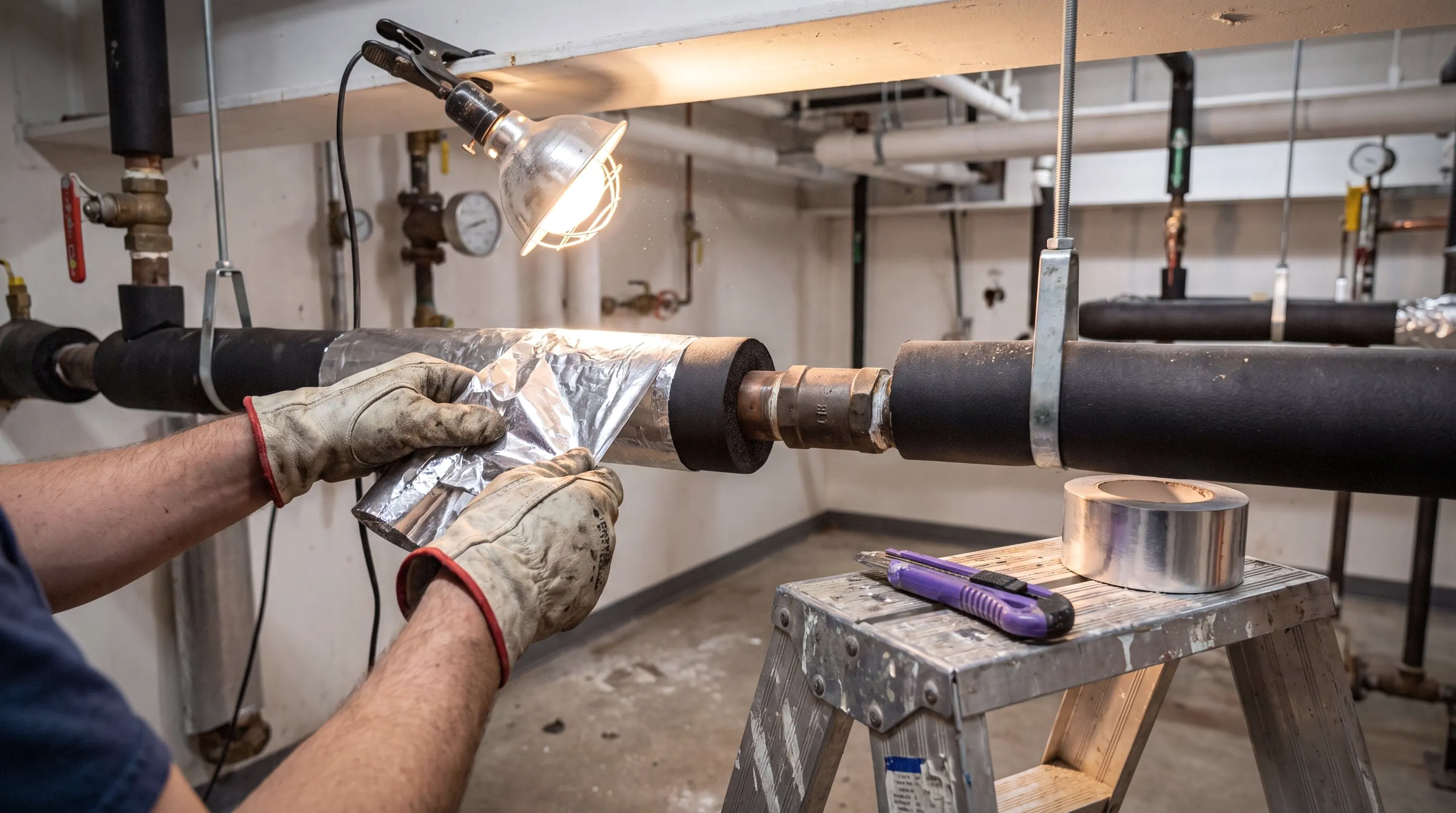 Thermal insulation installed on mechanical piping